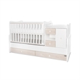 Bed MiniMAX NEW white+light oak /mattress base - level 2/